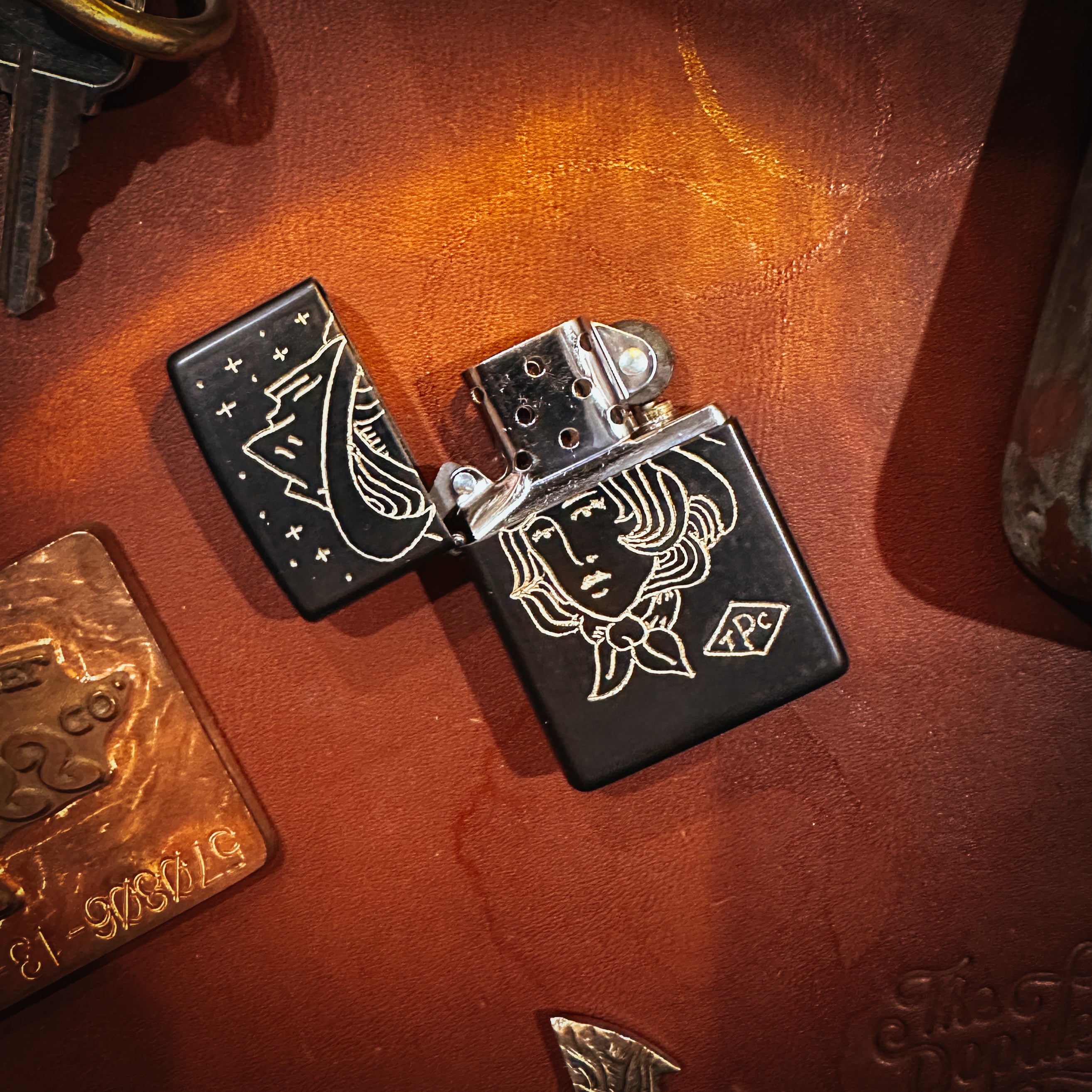 BROOKHAYL x POPULESS - Limited Hand-Engraved Zippo® - 010 - Black Matte
