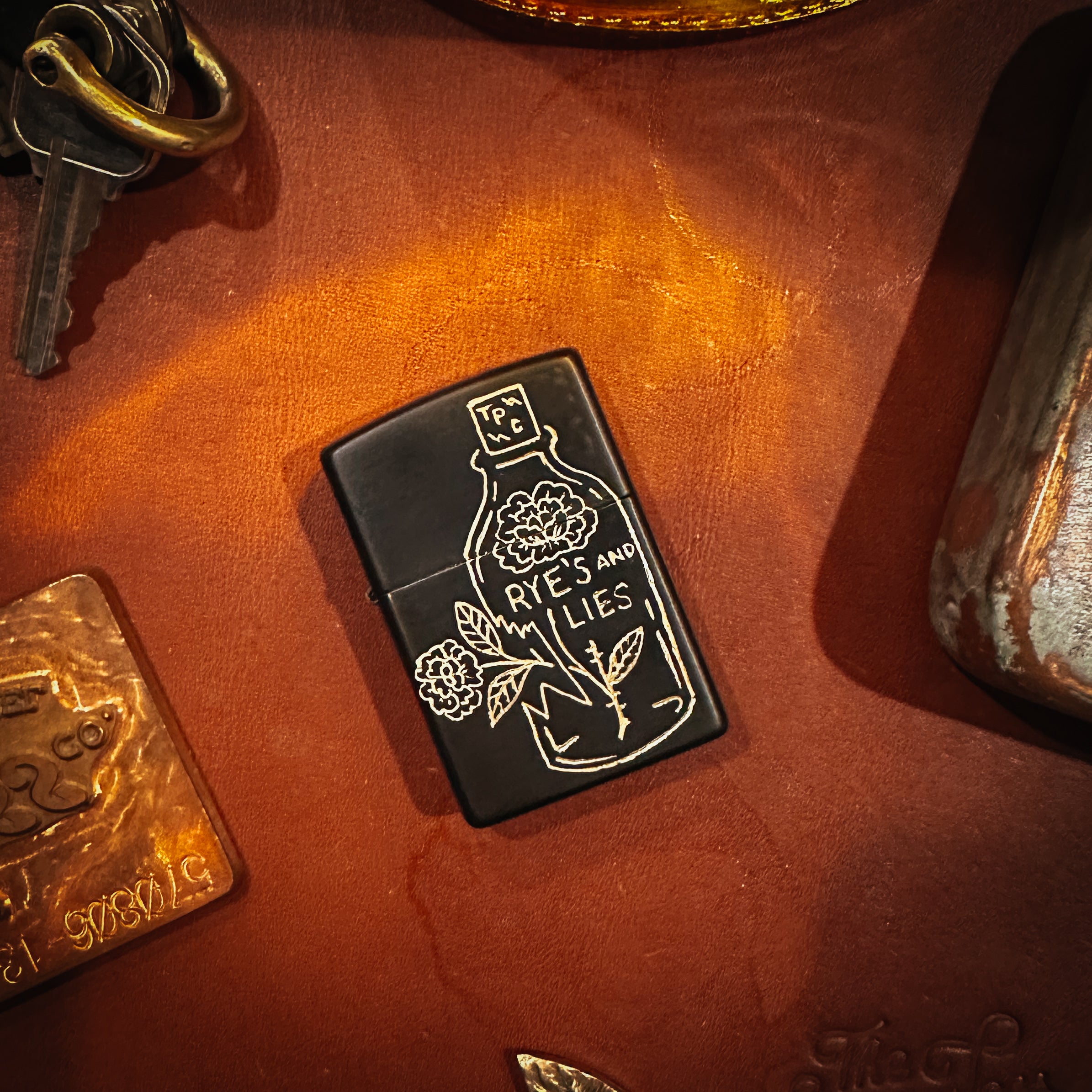 BROOKHAYL x POPULESS - Limited Hand-Engraved Zippo® - 011 - Black Matte