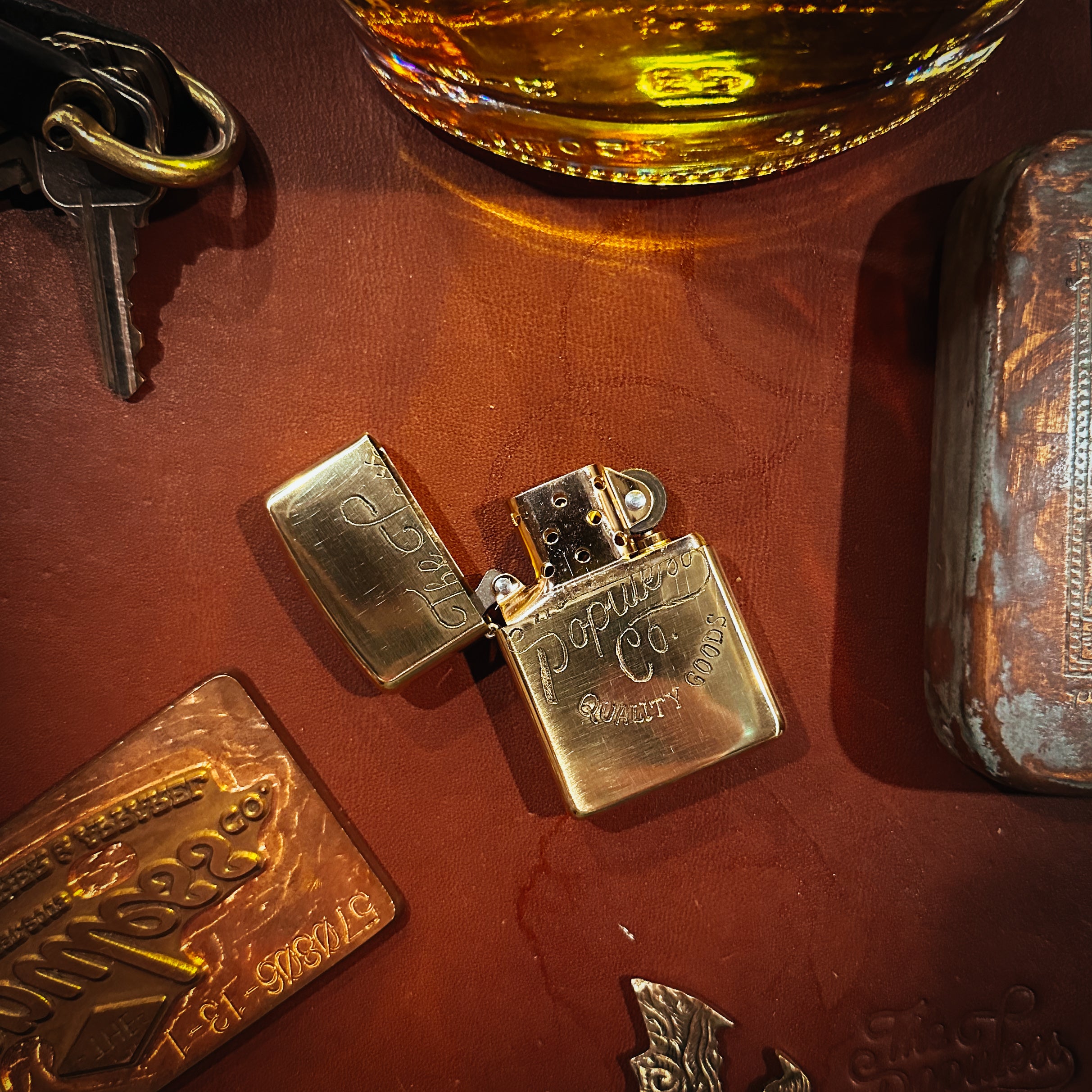 BROOKHAYL x POPULESS - Limited Hand-Engraved Zippo® - 006 - Armor Brushed Brass