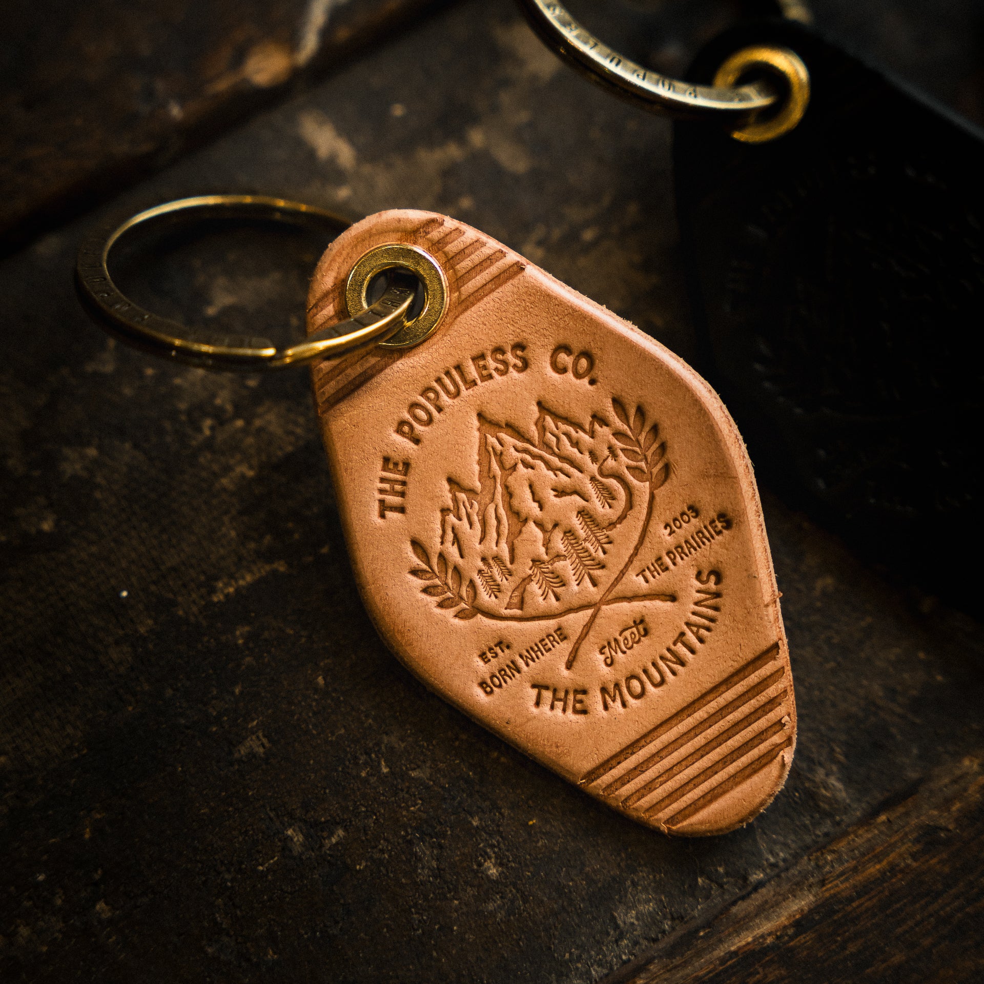 Leather Motel Keychain - Mountains