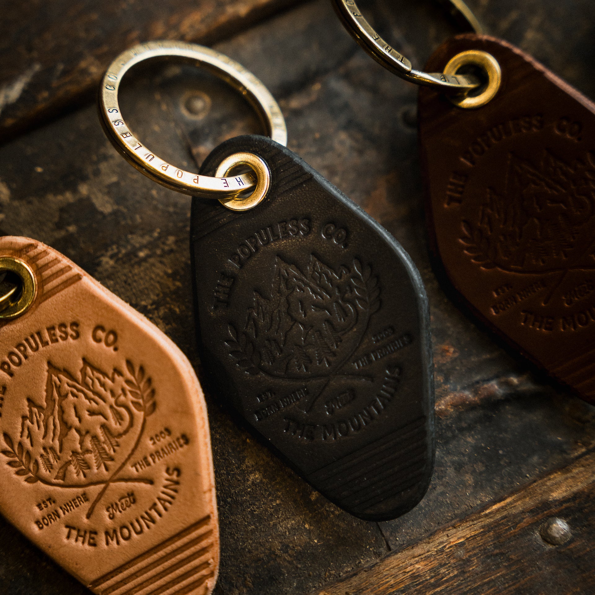 Leather Motel Keychain - Mountains