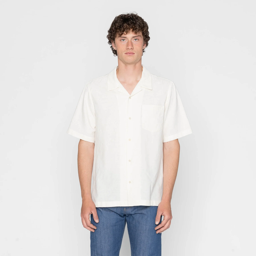 Aloha Shirt - Jungle Jacquard - White