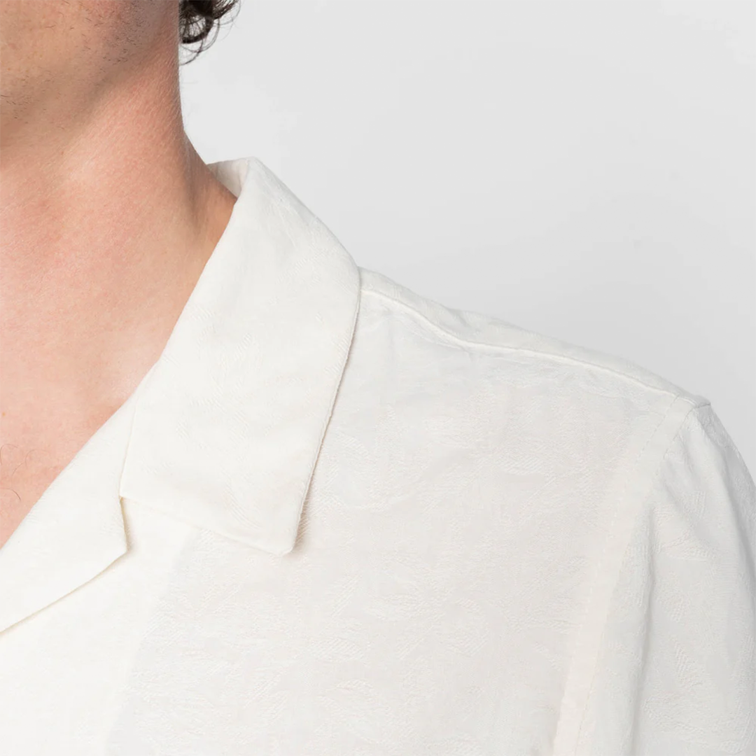 Aloha Shirt - Jungle Jacquard - White