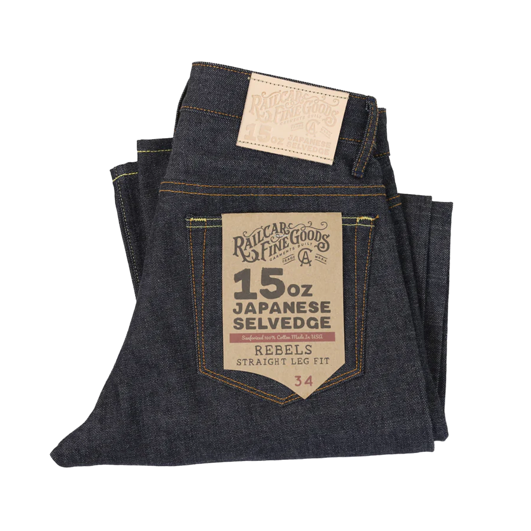 Railcar Fine Goods - Rebels X100 Straight 15oz - Japanese Dark Indigo Selvedge