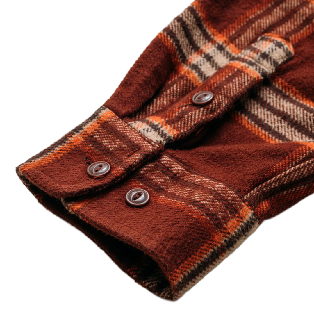 Schott NYC - Heavy Flannel Work Shirt - Root Beer