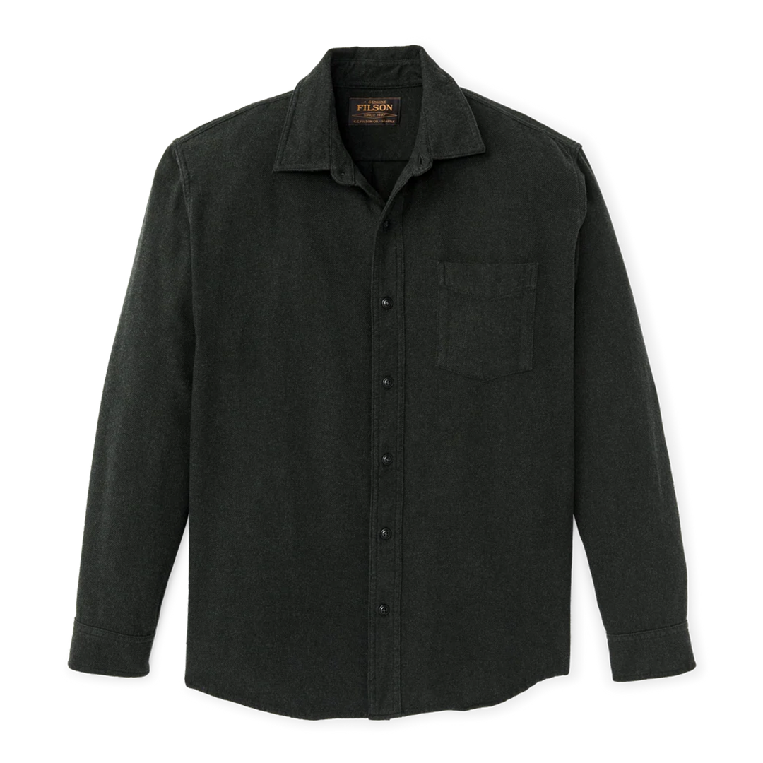 Rustic Flannel Shirt - Dark Moss Heather