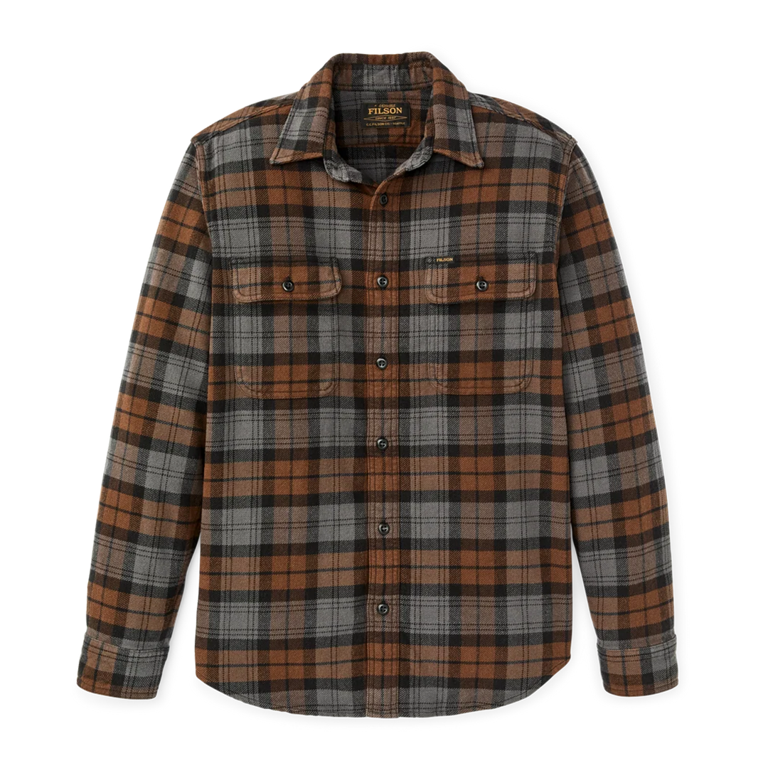 Vintage Flannel Work Shirt - Brown / Charcoal Plaid