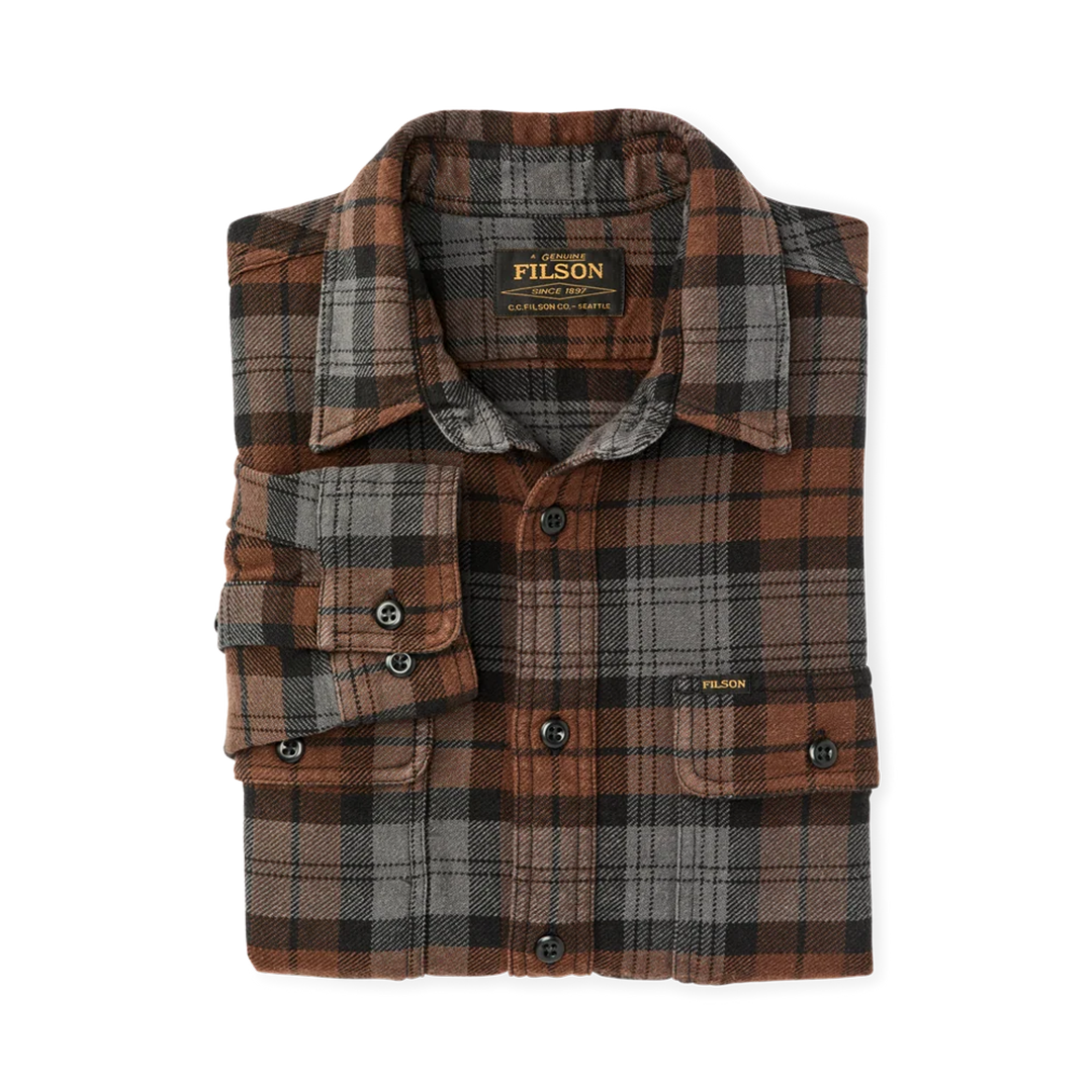 Vintage Flannel Work Shirt - Brown / Charcoal Plaid