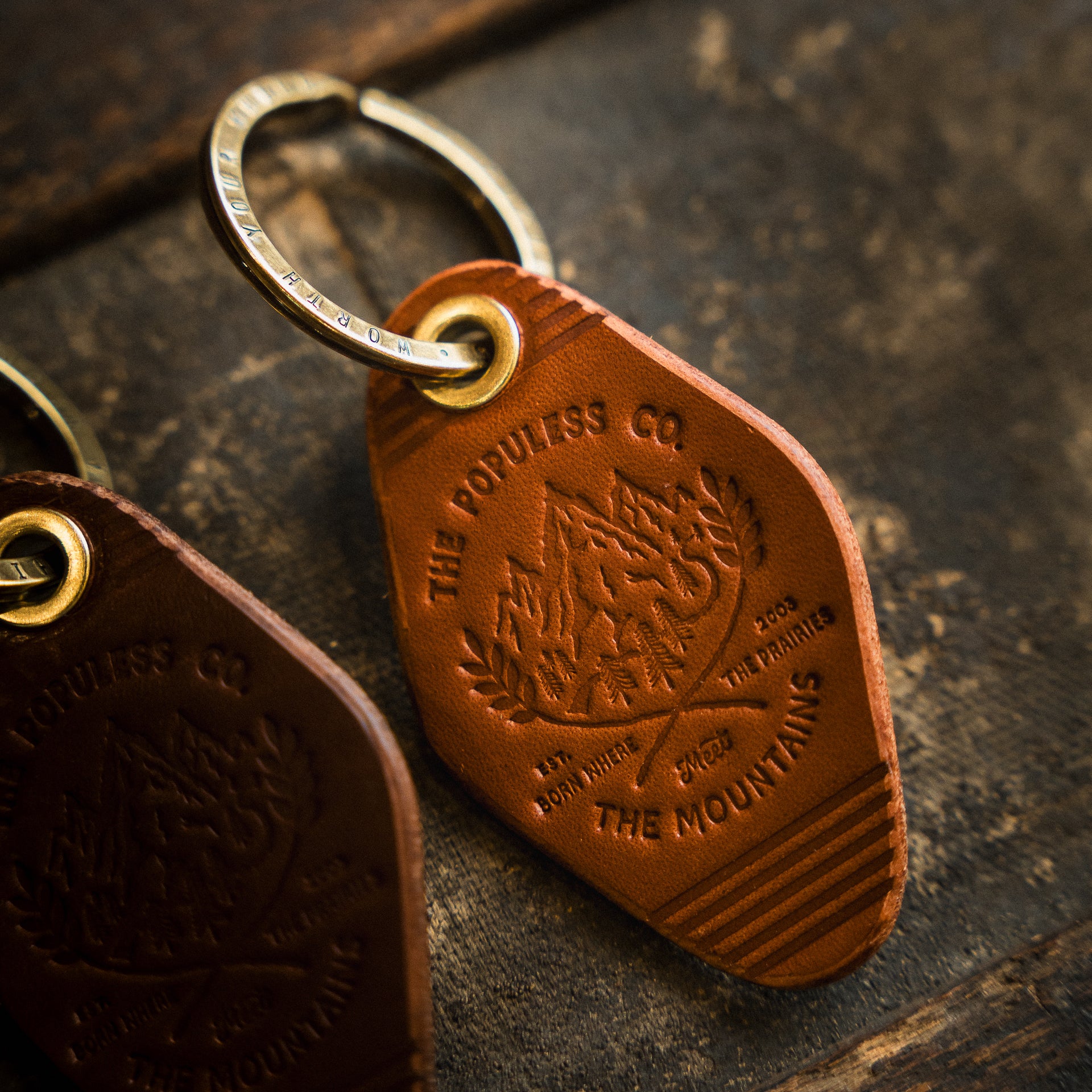 Leather Motel Keychain - Mountains