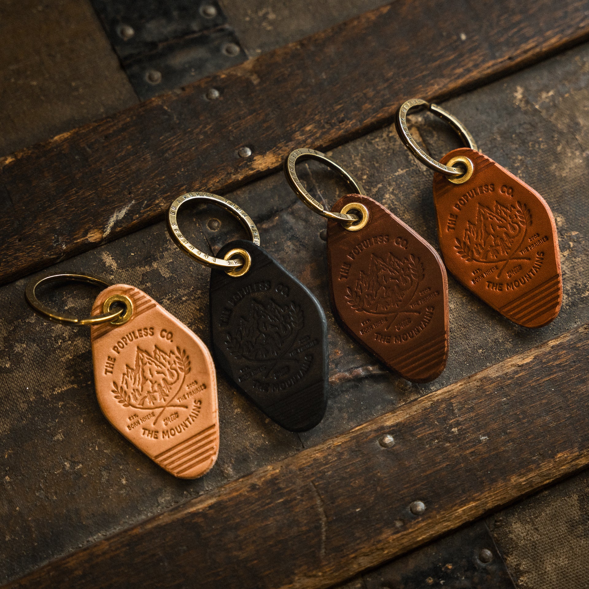 Leather Motel Keychain - Mountains
