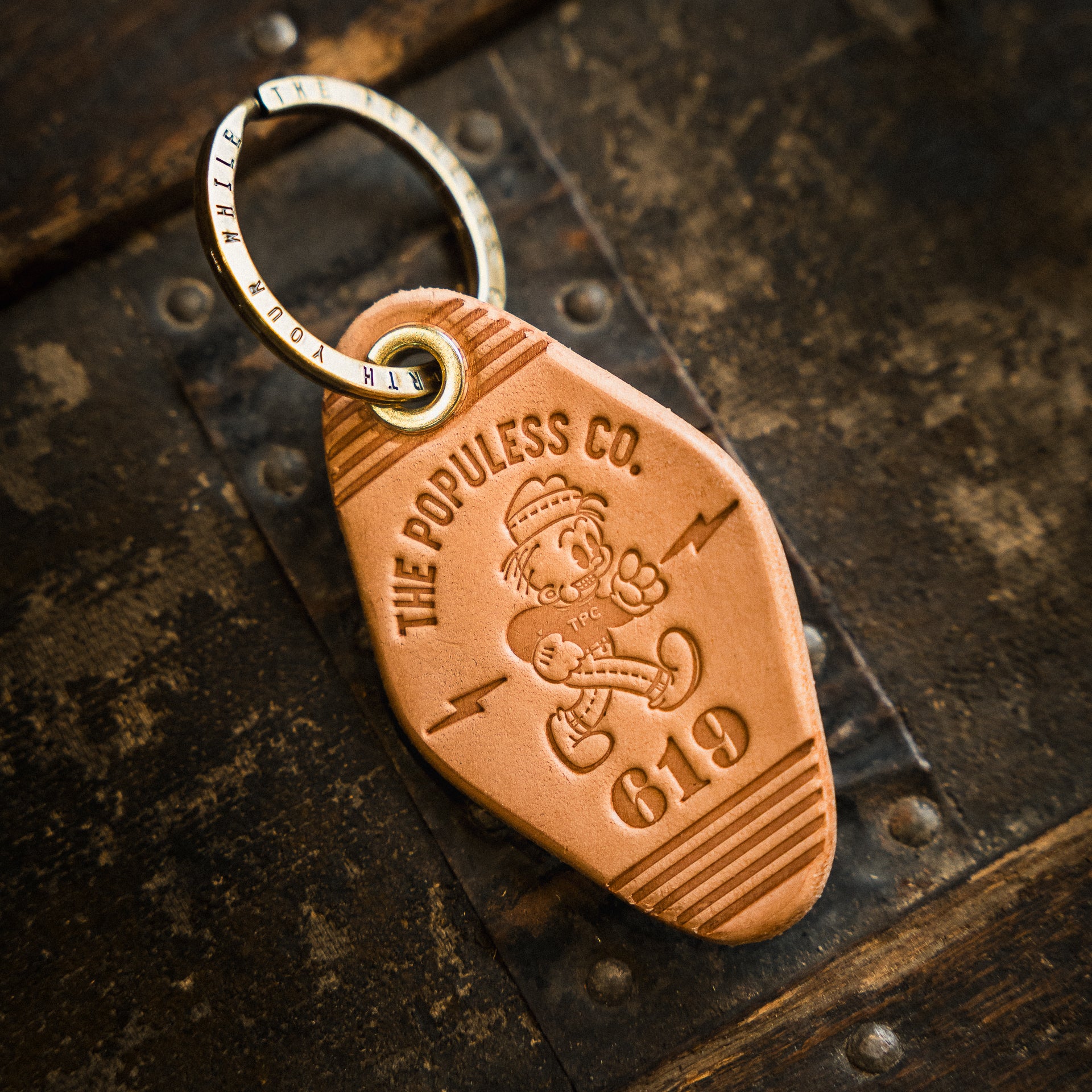 Leather Motel Keychain - Populess