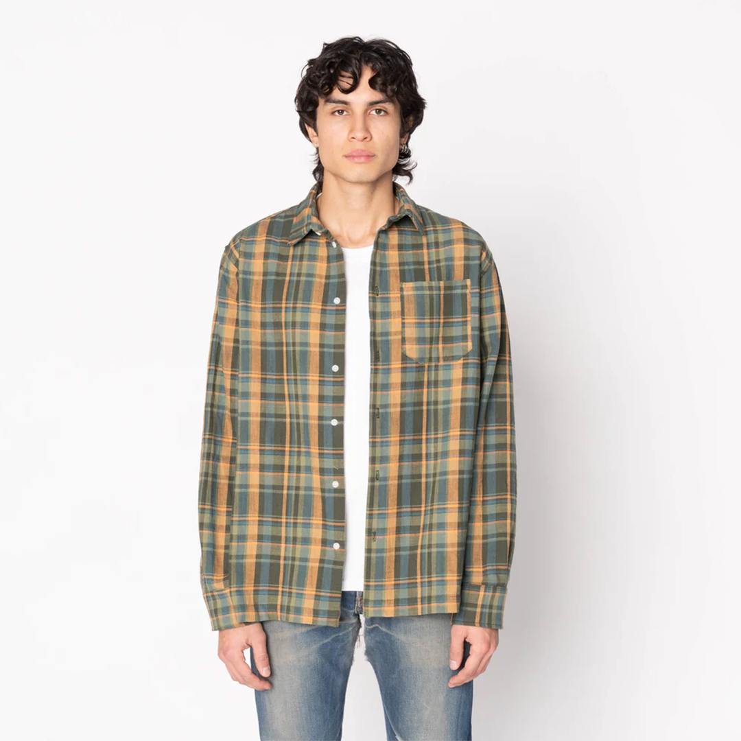 N&F - True Shirt - Slub Yarn Flannel - Green