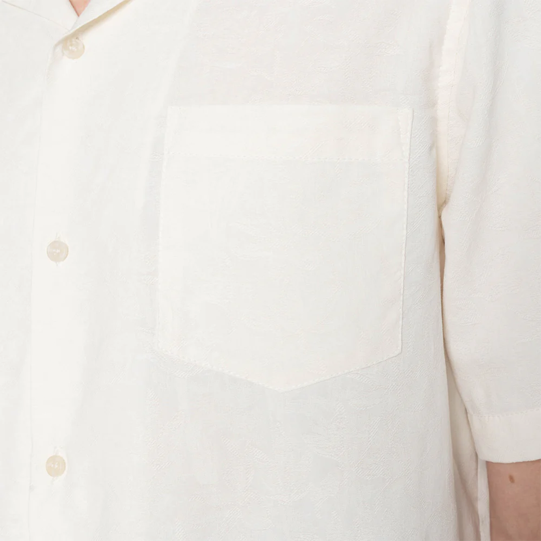 Aloha Shirt - Jungle Jacquard - White