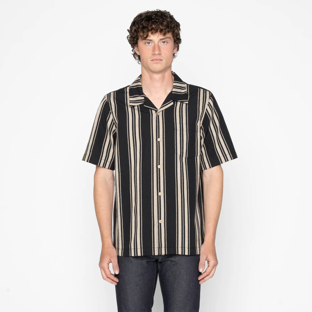 Aloha Shirt - Dobby Bands - Black
