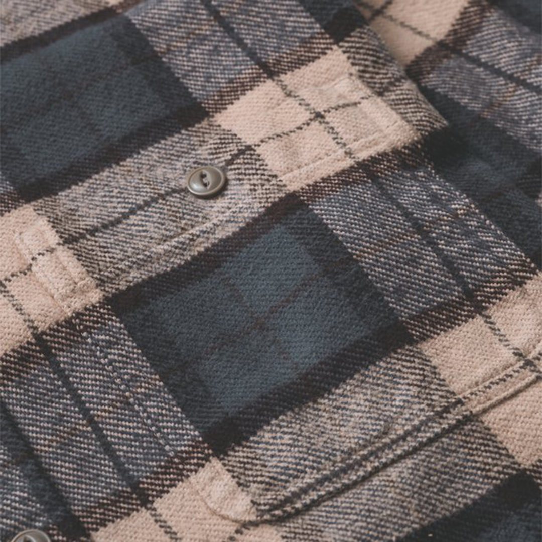 Schott NYC - Heavy Flannel Work Shirt - Khaki/Grey