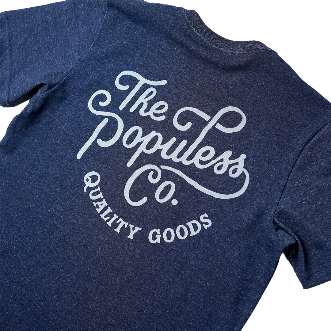Script Premium Tee - Washed Indigo