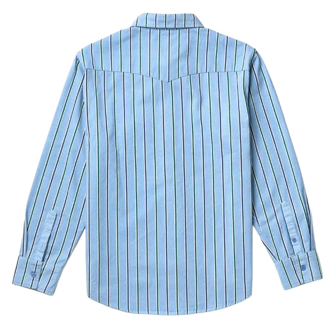 Seager - Amarillo L/S Shirt - Steel Blue Stripe