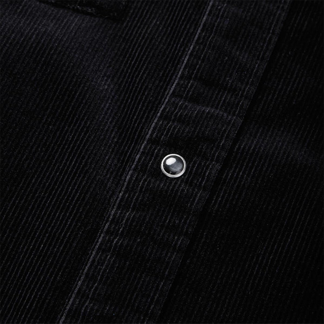 Seager - Reagan Pearl Snap - Black Corduroy