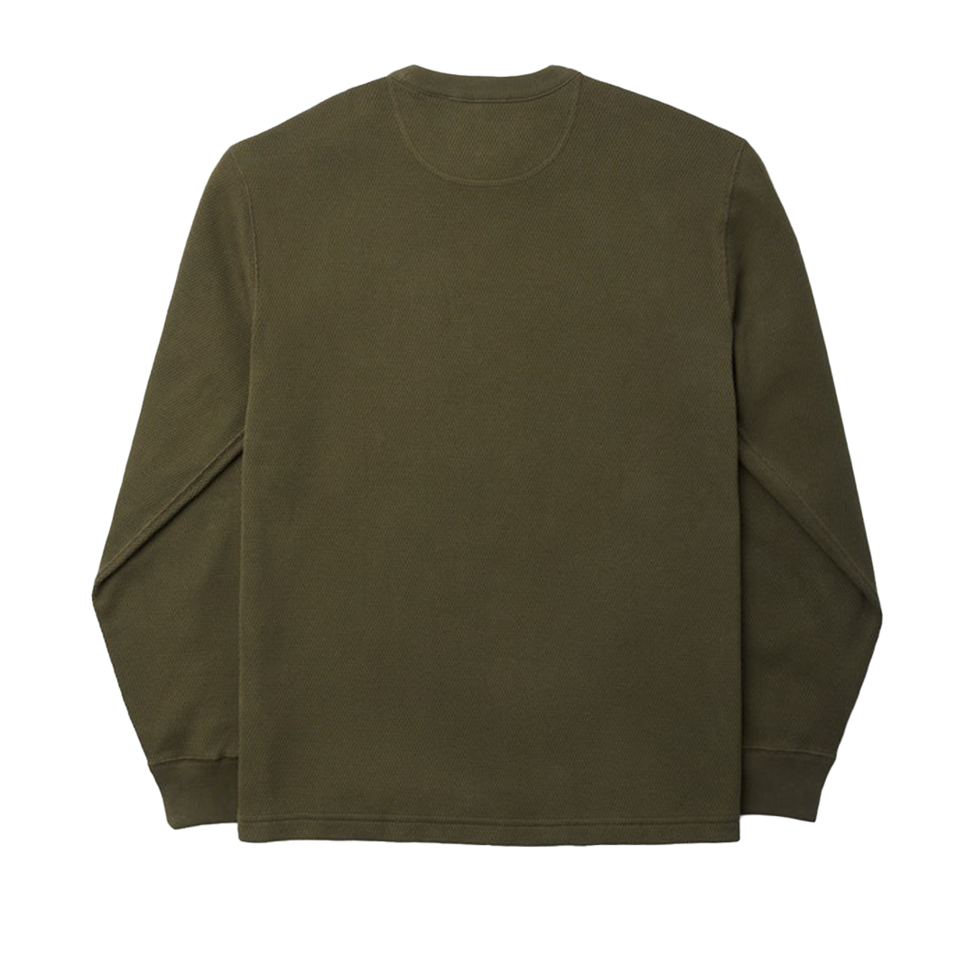 Waffle Knit Thermal Crewneck - Mossy Rock