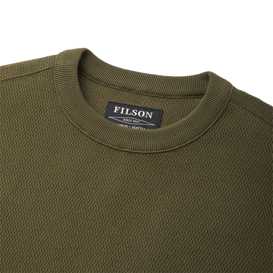 Waffle Knit Thermal Crewneck - Mossy Rock